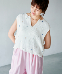 venit/ヴェニット PIN TUCK EMBROIDERY ニット VEG5623A