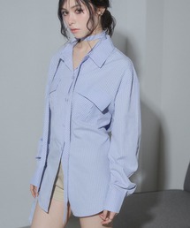 ENVYM（アンビー）の「ウエストシェイプボウタイシャツ（シャツ/ブラウス）」
