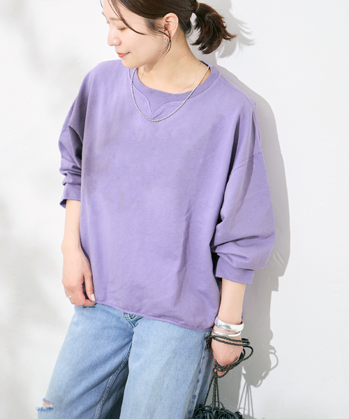 RIDING HIGH(ライディングハイ)の「《追加》別注【RIDING HIGH/ライディングハイ】7.5ozインレーカットオフTEE(Tシャツ/カットソー・レディース・パープル/ホワイト/レッド/グリーン/ブラック・FREE)」の4枚目の写真