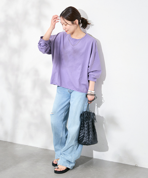 RIDING HIGH(ライディングハイ)の「《追加》別注【RIDING HIGH/ライディングハイ】7.5ozインレーカットオフTEE(Tシャツ/カットソー・レディース・パープル/ホワイト/レッド/グリーン/ブラック・FREE)」の10枚目の写真