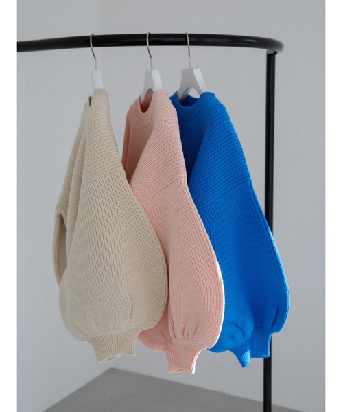 Katrin TOKYO（カトリーントーキョー）の「architect sleeve knit（ニット/セーター・レディース・ピンク/ブルー/アイボリー・FREE/XS）」の4枚目の写真