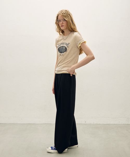 uchi.(ウチ)の「ヴィンテージライク プリントTシャツ(Tシャツ/カットソー・レディース・ベージュ/ネイビー/チャコールグレー・FREE)」の15枚目の写真
