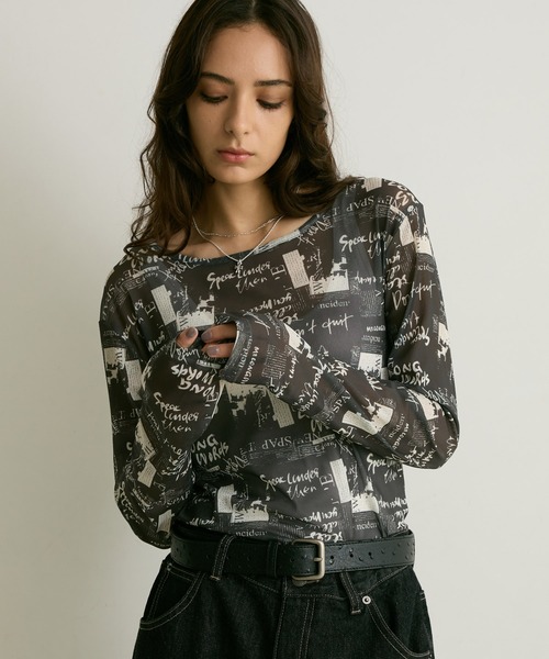 PBLIM(ページボーイリム)の「《UNISEX》アソートシアートップス / レイヤードトップス / チェック / カモフラ / 長袖(Tシャツ/カットソー・レディース・ブルー/ブラック/ホワイト系/カモフラージュ/レオパード/グレー系・FREE)」の4枚目の写真