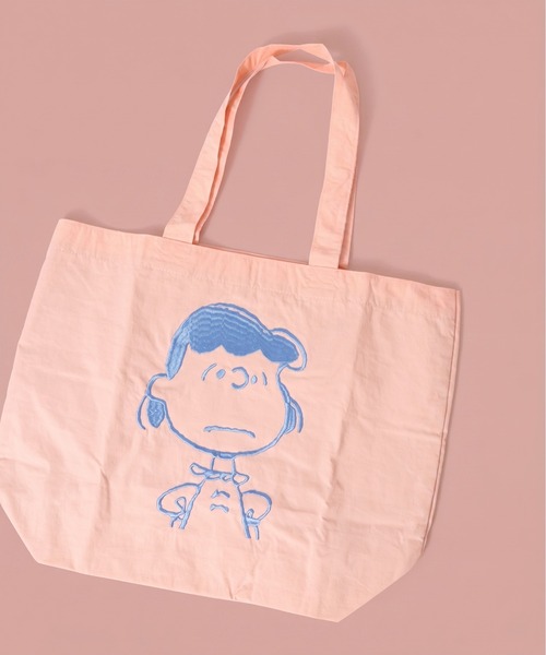 SNOOPY(スヌーピー)の「SNOOPY スヌーピー トートバッグ 肩掛け 刺繍(トートバッグ・レディース・イエロー/ブラック/ダークグレー/オフホワイト/グリーン/ピンク/ブルー・FREE)」の7枚目の写真
