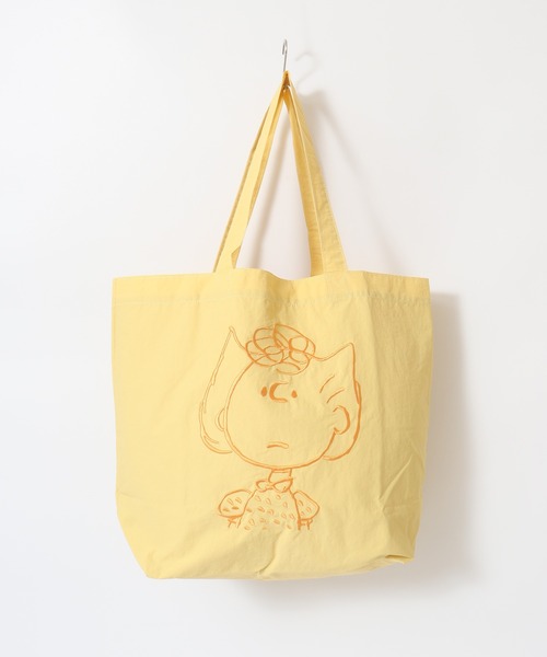 SNOOPY(スヌーピー)の「SNOOPY スヌーピー トートバッグ 肩掛け 刺繍(トートバッグ・レディース・イエロー/ブラック/ダークグレー/オフホワイト/グリーン/ピンク/ブルー・FREE)」の16枚目の写真