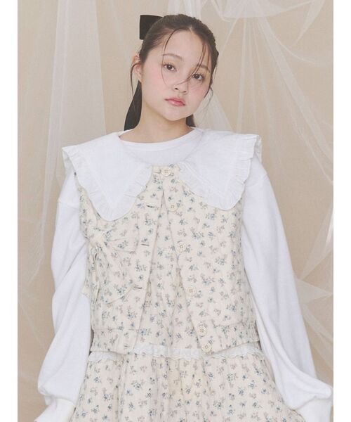 merry jenny(メリージェニー)の「お花キルティングベスト(ベスト・レディース・ブルー/ピンク・FREE)」の2枚目の写真