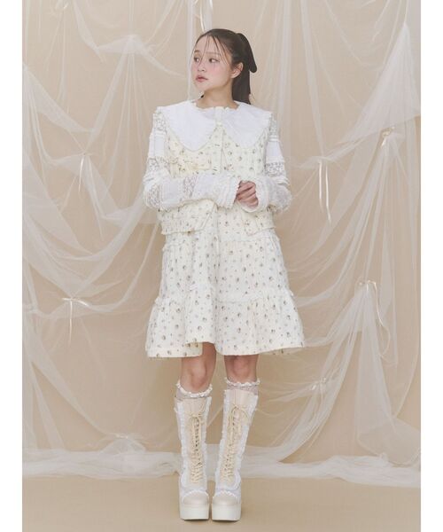 merry jenny(メリージェニー)の「お花キルティングベスト(ベスト・レディース・ブルー/ピンク・FREE)」の10枚目の写真