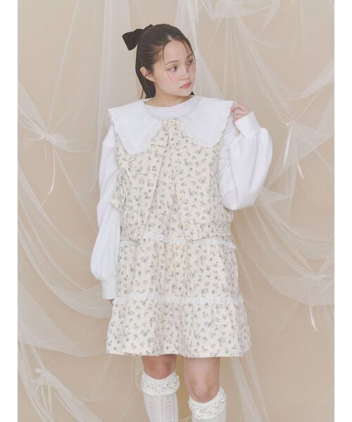 merry jenny(メリージェニー)の「お花キルティングベスト(ベスト・レディース・ブルー/ピンク・FREE)」の11枚目の写真
