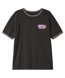 [UNP] ピグメントダイングラフィックリンガーTシャツチャコール