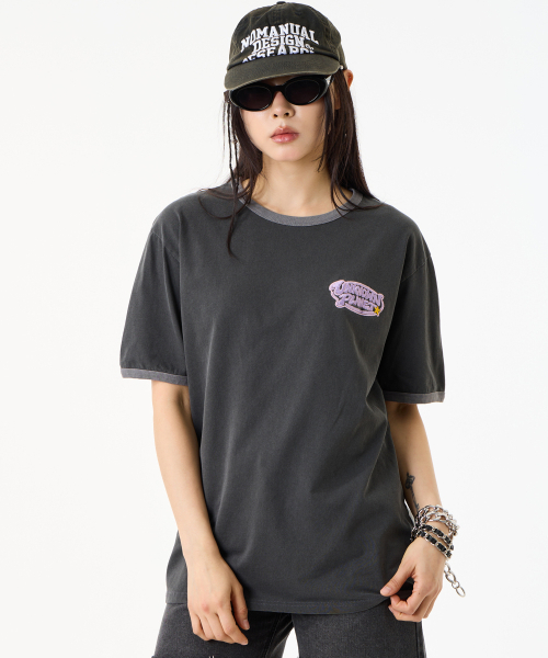 UNKNOWN PLANET（アンノウンプラネット）の「[UNP] ピグメントダイングラフィックリンガーTシャツチャコール（Tシャツ/カットソー・レディース・その他・SMALL/MEDIUM）」の2枚目の写真