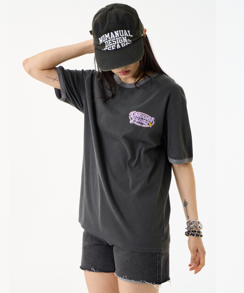 UNKNOWN PLANET（アンノウンプラネット）の「[UNP] ピグメントダイングラフィックリンガーTシャツチャコール（Tシャツ/カットソー・レディース・その他・SMALL/MEDIUM）」の4枚目の写真