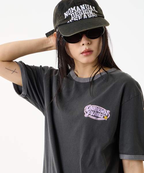 UNKNOWN PLANET（アンノウンプラネット）の「[UNP] ピグメントダイングラフィックリンガーTシャツチャコール（Tシャツ/カットソー・レディース・その他・SMALL/MEDIUM）」の6枚目の写真