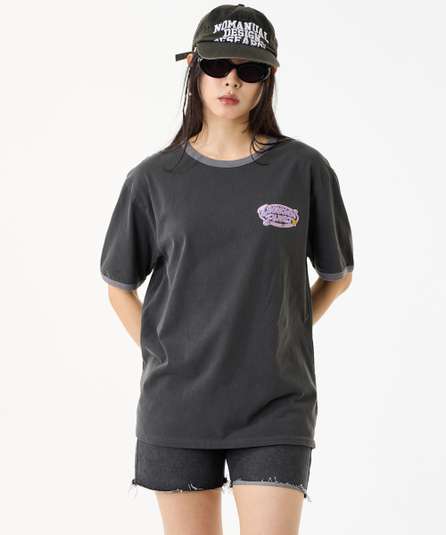 UNKNOWN PLANET（アンノウンプラネット）の「[UNP] ピグメントダイングラフィックリンガーTシャツチャコール（Tシャツ/カットソー・レディース・その他・SMALL/MEDIUM）」の7枚目の写真