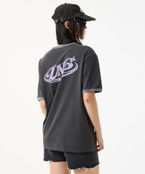 UNKNOWN PLANET（アンノウンプラネット）の「[UNP] ピグメントダイングラフィックリンガーTシャツチャコール（Tシャツ/カットソー・レディース・その他・SMALL/MEDIUM）」の8枚目の写真