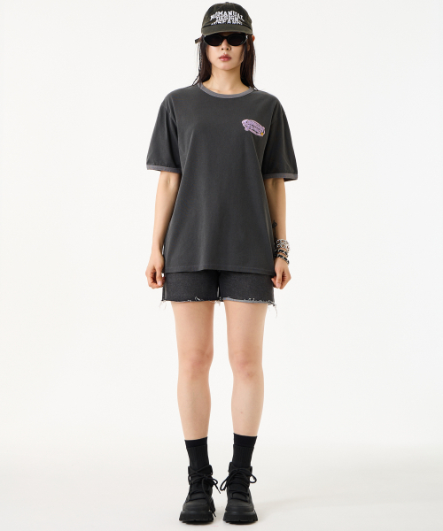 UNKNOWN PLANET（アンノウンプラネット）の「[UNP] ピグメントダイングラフィックリンガーTシャツチャコール（Tシャツ/カットソー・レディース・その他・SMALL/MEDIUM）」の12枚目の写真