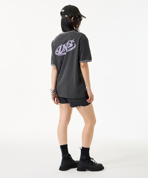 UNKNOWN PLANET（アンノウンプラネット）の「[UNP] ピグメントダイングラフィックリンガーTシャツチャコール（Tシャツ/カットソー・レディース・その他・SMALL/MEDIUM）」の16枚目の写真