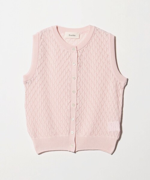 6(ロク)の「【別注】<Ernie Palo for 6>OPEN WORK KNIT VEST/ニットベスト(ベスト・レディース・ネイビー/ライトピンク・38)」の2枚目の写真