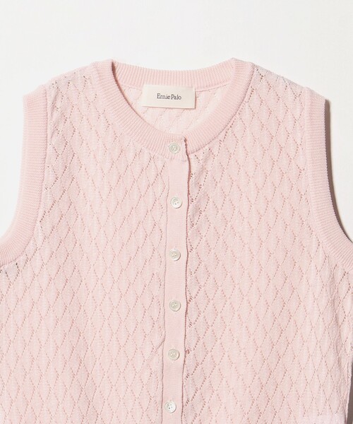 6(ロク)の「【別注】<Ernie Palo for 6>OPEN WORK KNIT VEST/ニットベスト(ベスト・レディース・ネイビー/ライトピンク・38)」の3枚目の写真