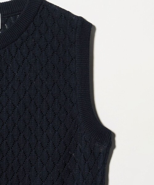6(ロク)の「【別注】<Ernie Palo for 6>OPEN WORK KNIT VEST/ニットベスト(ベスト・レディース・ネイビー/ライトピンク・38)」の7枚目の写真