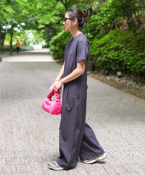 FREAK'S STORE(フリークスストア)の「THOUSAND MILE/サウザンドマイル SHORT SLEEVE ALL IN ONE /半袖 オールインワン(つなぎ/オールインワン・レディース・チャコールグレー/ネイビー・フリ-)」の3枚目の写真