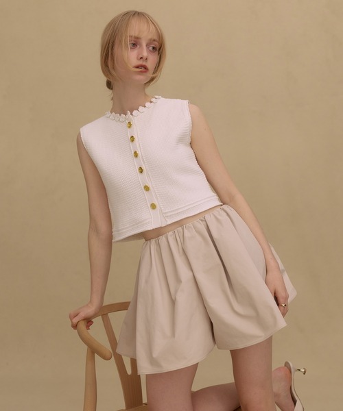 EIMY ISTOIRE（エイミーイストワール）の「POM SHORT PANTS（その他パンツ・レディース・ブラック/アイボリー/ベージュ・38/36）」の6枚目の写真