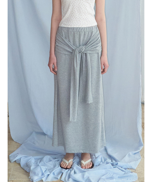 ETMON(エトモン)の「2-Way Tie Long Skirt, Melange Grey(スカート・レディース・その他・F)」の1枚目の写真