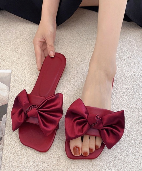 Miniministore(ミニミニストア)の「サンダル レディース リボン 蝶結び 夏(サンダル・レディース・ワインレッド/ブラック/アイボリー・22.5cm/23.0cm/23.5cm/24.0cm/24.5cm/25.0cm)」の9枚目の写真