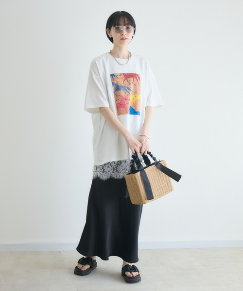 Paradise Picnic(パラダイスピクニック)の「フリルハンドルかごBAG(ハンドバッグ・レディース・モカ・FREE)」の2枚目の写真