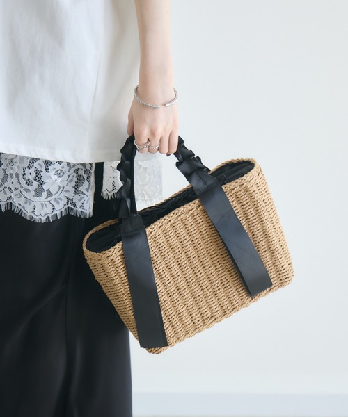 Paradise Picnic(パラダイスピクニック)の「フリルハンドルかごBAG(ハンドバッグ・レディース・モカ・FREE)」の4枚目の写真