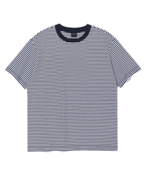 Pendulum（ペンデュラム）の「ストライプレギュラーハーフTシャツ LQ7TU449_WHITE（Tシャツ/カットソー）」