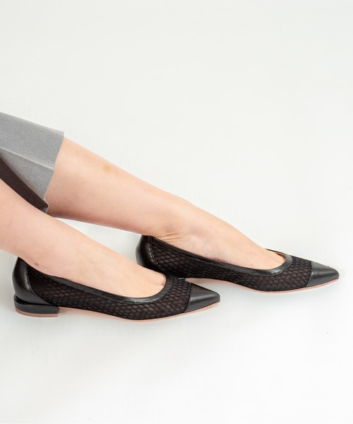 FABIO RUSCONI（ファビオルスコーニ）の「【FABIO RUSCONI/ファビオルスコーニ】メッシュパンプス　ポインテッドトゥ 2cm 　イタリア製（パンプス・レディース・ベージュ/ブラック/ブラック系その他・37/38）」の8枚目の写真