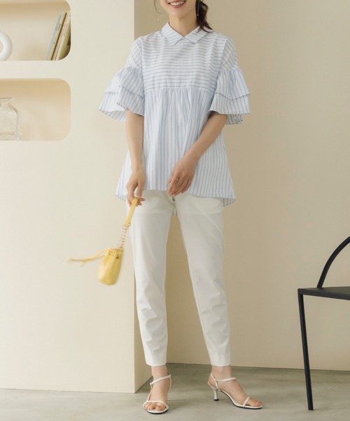 Sono(ソーノ)の「【SONO/ソーノ】ハミングマリーナブラウス(シャツ/ブラウス・レディース・ネイビー/ライトブルー・F)」の7枚目の写真