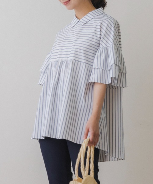 Sono(ソーノ)の「【SONO/ソーノ】ハミングマリーナブラウス(シャツ/ブラウス・レディース・ネイビー/ライトブルー・F)」の8枚目の写真