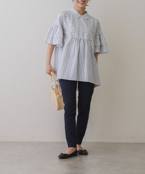 Sono(ソーノ)の「【SONO/ソーノ】ハミングマリーナブラウス(シャツ/ブラウス・レディース・ネイビー/ライトブルー・F)」の10枚目の写真