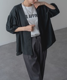 【refinedworks】冷房対策 UV対策 にも◎ランタン袖羽織ブラウス