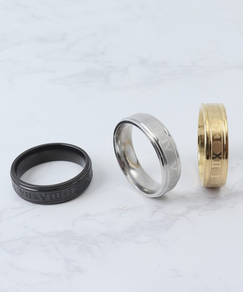 CHRONOM（クロノム）の「ローマ数字リング（リング・メンズ・ブラック/シルバー/ゴールド・24号/21号/18号/13号/15号）」の6枚目の写真