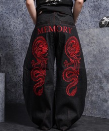 #MEMORY | 【MEMORY】ドラゴン刺繍デニムバレルパンツ / Dragon Embroidered Denim Barrel Pants(デニムパンツ)