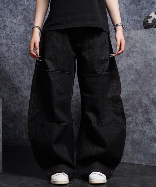 #MEMORY(メモリー)の「【MEMORY】ドラゴン刺繍デニムバレルパンツ / Dragon Embroidered Denim Barrel Pants(デニムパンツ・メンズ・ネイビー/ブラック・XL/M/L)」の13枚目の写真