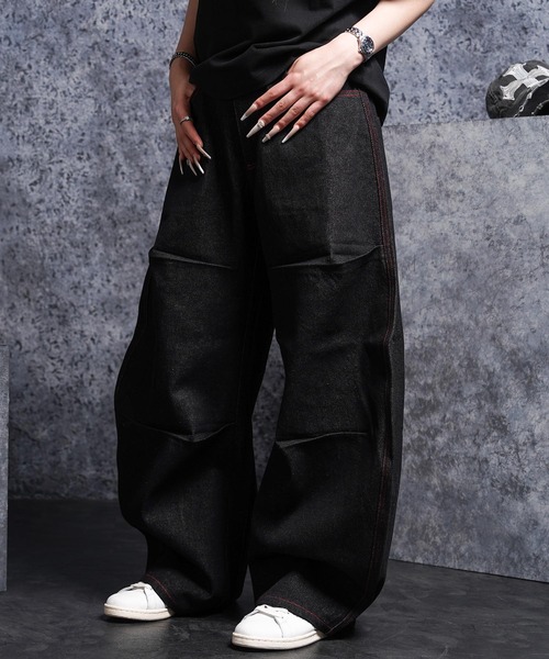#MEMORY(メモリー)の「【MEMORY】ドラゴン刺繍デニムバレルパンツ / Dragon Embroidered Denim Barrel Pants(デニムパンツ・メンズ・ネイビー/ブラック・XL/M/L)」の14枚目の写真