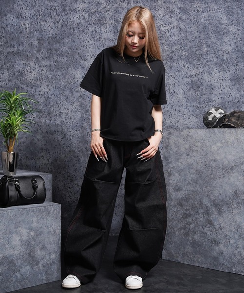 #MEMORY(メモリー)の「【MEMORY】ドラゴン刺繍デニムバレルパンツ / Dragon Embroidered Denim Barrel Pants(デニムパンツ・メンズ・ネイビー/ブラック・XL/M/L)」の4枚目の写真