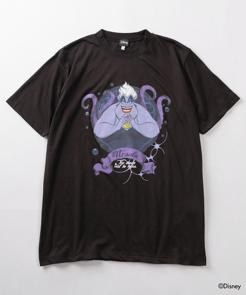 Disney（ディズニー）の「【Disney/ディズニー】アースラ マレフィセント ルームウェア/プリントTシャツ＆ショートパンツ/セットアップ/ワンマイルウェア/2点セット/ユニセックス/レディース/メンズ（ルームウェア/パジャマ・レディース・ブラック/チャコールグレー・M/L）」の3枚目の写真