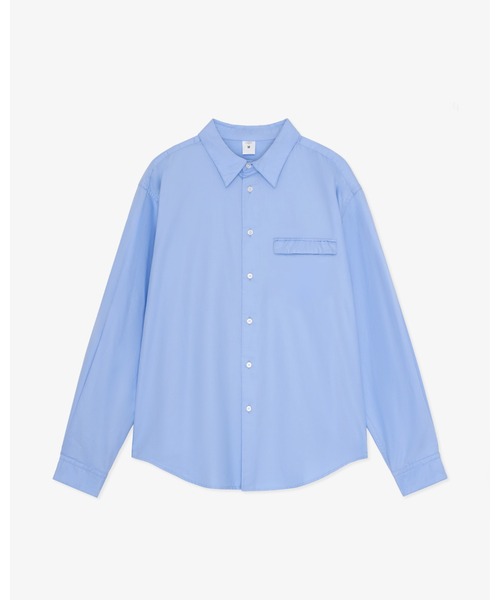 FRONT 11201（フロントワンワントゥーオーワン）の「Organic Flap Twill Shirt（シャツ/ブラウス・メンズ・サックスブルー/ホワイト・M/S/L/XL）」の4枚目の写真