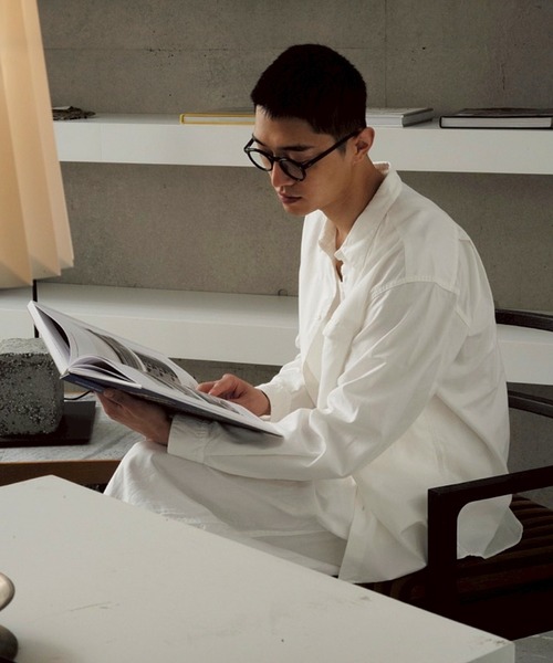 FRONT 11201（フロントワンワントゥーオーワン）の「Organic Flap Twill Shirt（シャツ/ブラウス・メンズ・サックスブルー/ホワイト・M/S/L/XL）」の5枚目の写真