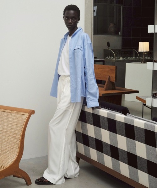 FRONT 11201（フロントワンワントゥーオーワン）の「Organic Flap Twill Shirt（シャツ/ブラウス・メンズ・サックスブルー/ホワイト・M/S/L/XL）」の7枚目の写真