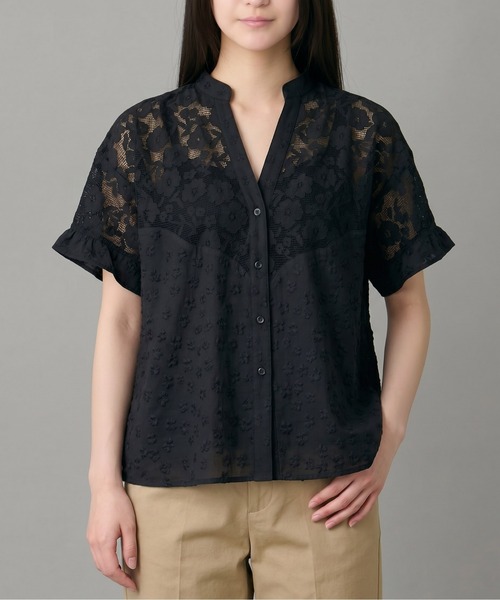 mien（ミアン）の「【mien別注】花柄刺繍レースブラウス（シャツ/ブラウス・レディース・オフホワイト/ブラック・38）」の2枚目の写真