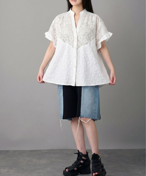 mien（ミアン）の「【mien別注】花柄刺繍レースブラウス（シャツ/ブラウス・レディース・オフホワイト/ブラック・38）」の9枚目の写真