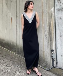 Henon.（ヘノン）の「レースVネックカットワンピース（ワンピース）」