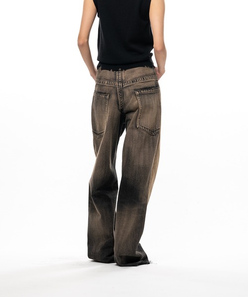 Maison MIHARA YASUHIRO(メゾンミハラヤスヒロ)の「Amateur Sewn Like Wide Denim Pants(デニムパンツ・レディース・ダークインディゴブルー/ブラック/インディゴブルー・36/38)」の7枚目の写真