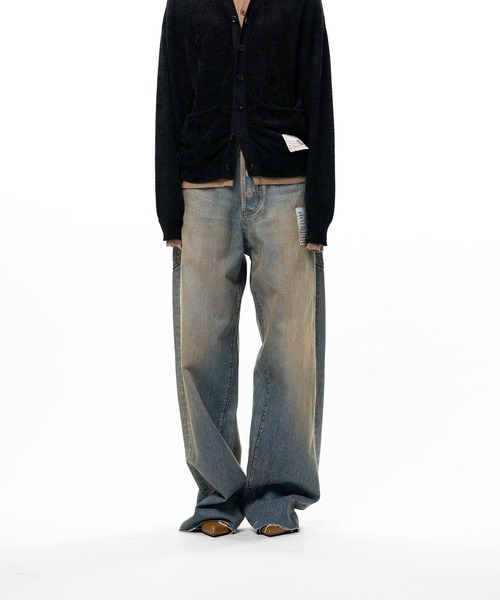 Maison MIHARA YASUHIRO(メゾンミハラヤスヒロ)の「Amateur Sewn Like Wide Denim Pants(デニムパンツ・レディース・ダークインディゴブルー/ブラック/インディゴブルー・36/38)」の10枚目の写真