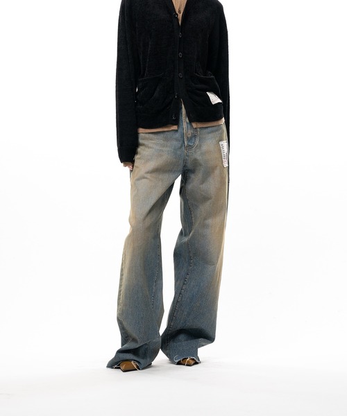 Maison MIHARA YASUHIRO(メゾンミハラヤスヒロ)の「Amateur Sewn Like Wide Denim Pants(デニムパンツ・レディース・ダークインディゴブルー/ブラック/インディゴブルー・36/38)」の11枚目の写真